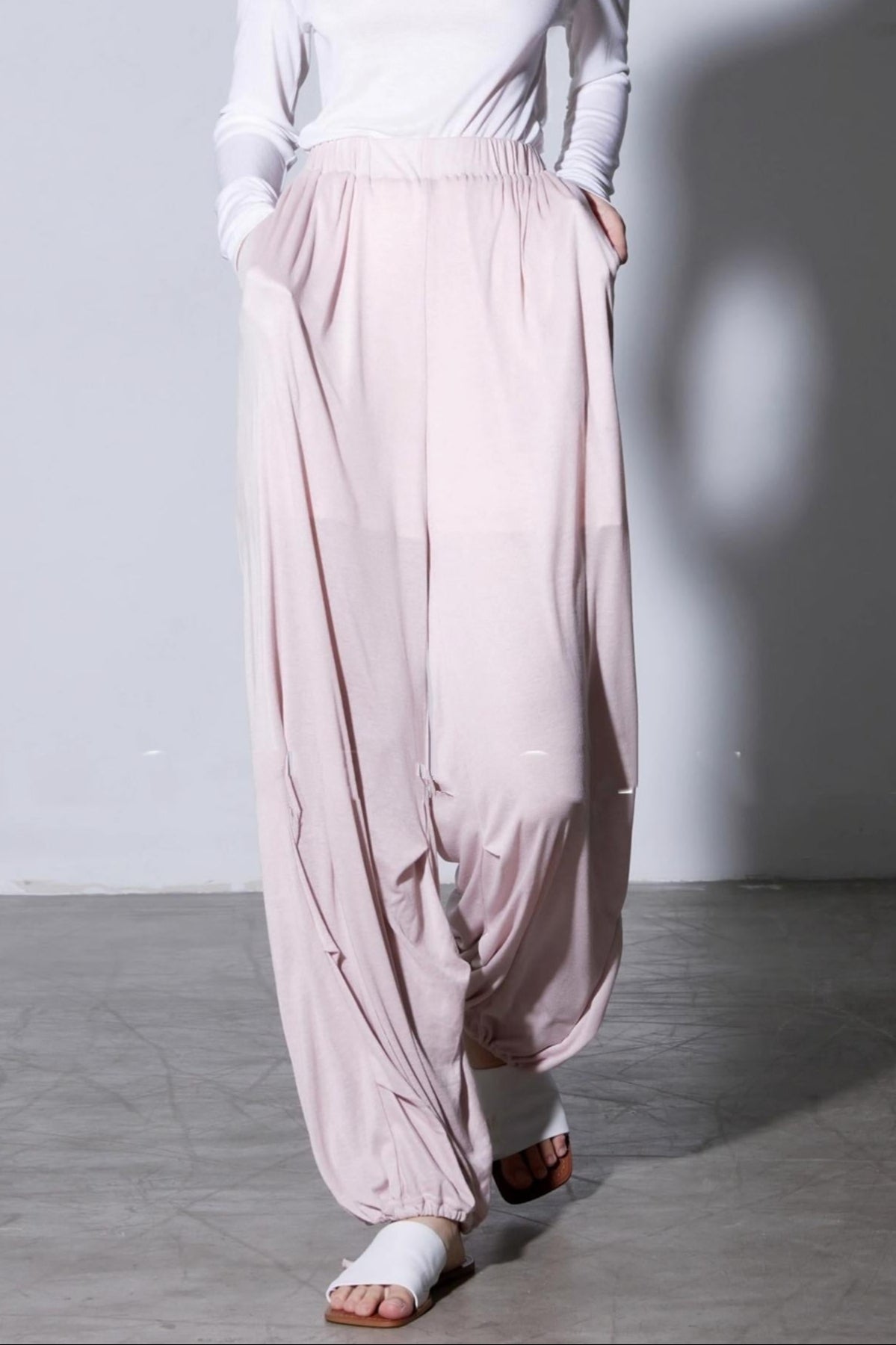 Mulberry Silk Draped Lantern Pants