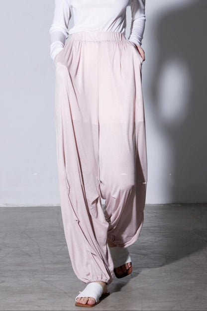 Mulberry Silk Draped Lantern Pants