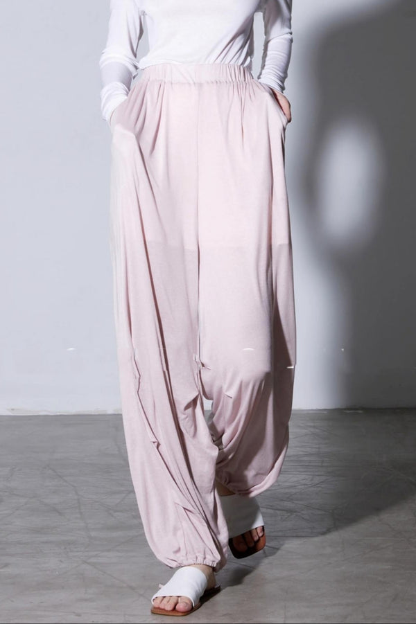 Mulberry Silk Draped Lantern Pants