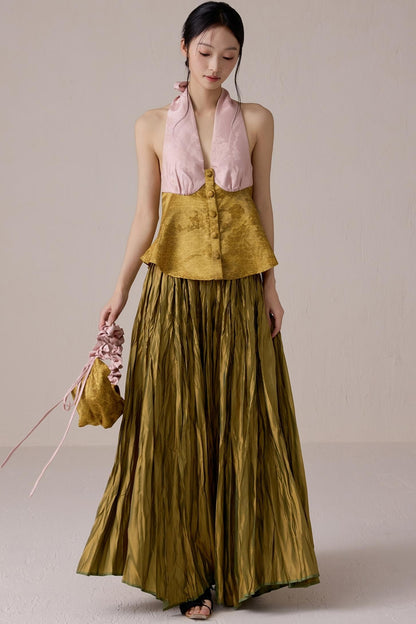 Pleated Fairy Bustier with A-line Swing Skirt