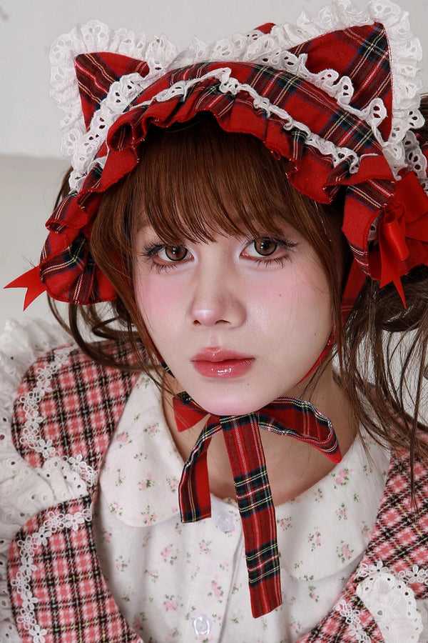 Christmas Plaid Cat Ear Headband