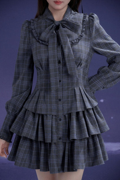 Twilight Plaid Gray Dress