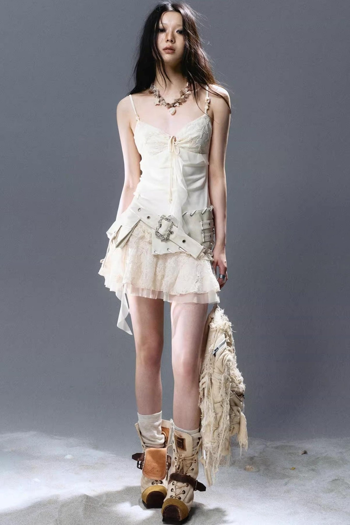 Mystic Pleated Ruffle Dress