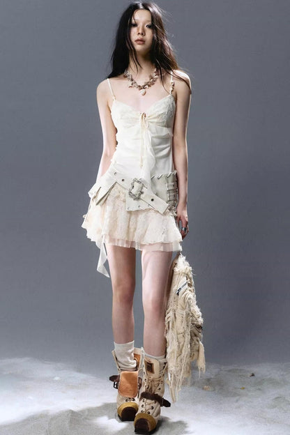 Mystic Pleated Ruffle Dress