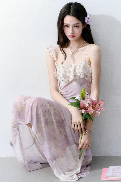 Wisteria Mesh Slip Dress