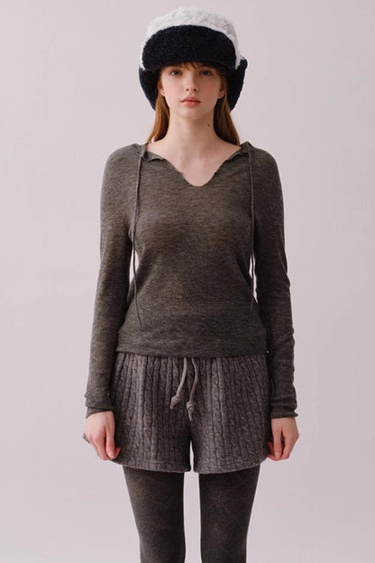 Water-Soluble Wool Knitted Top