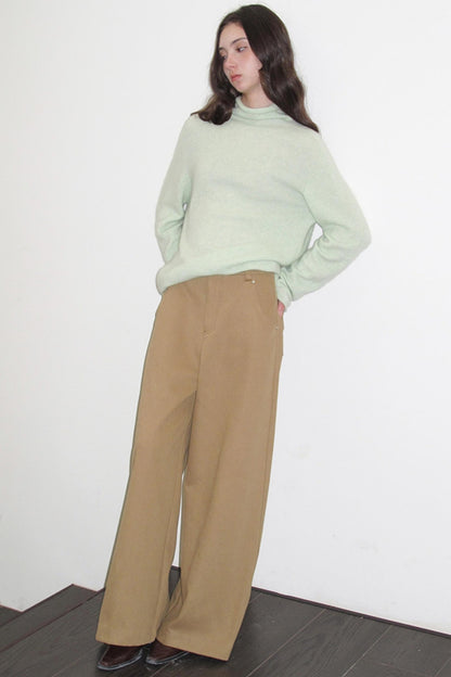 Sandstone Silhouette Velvet Denim Pants