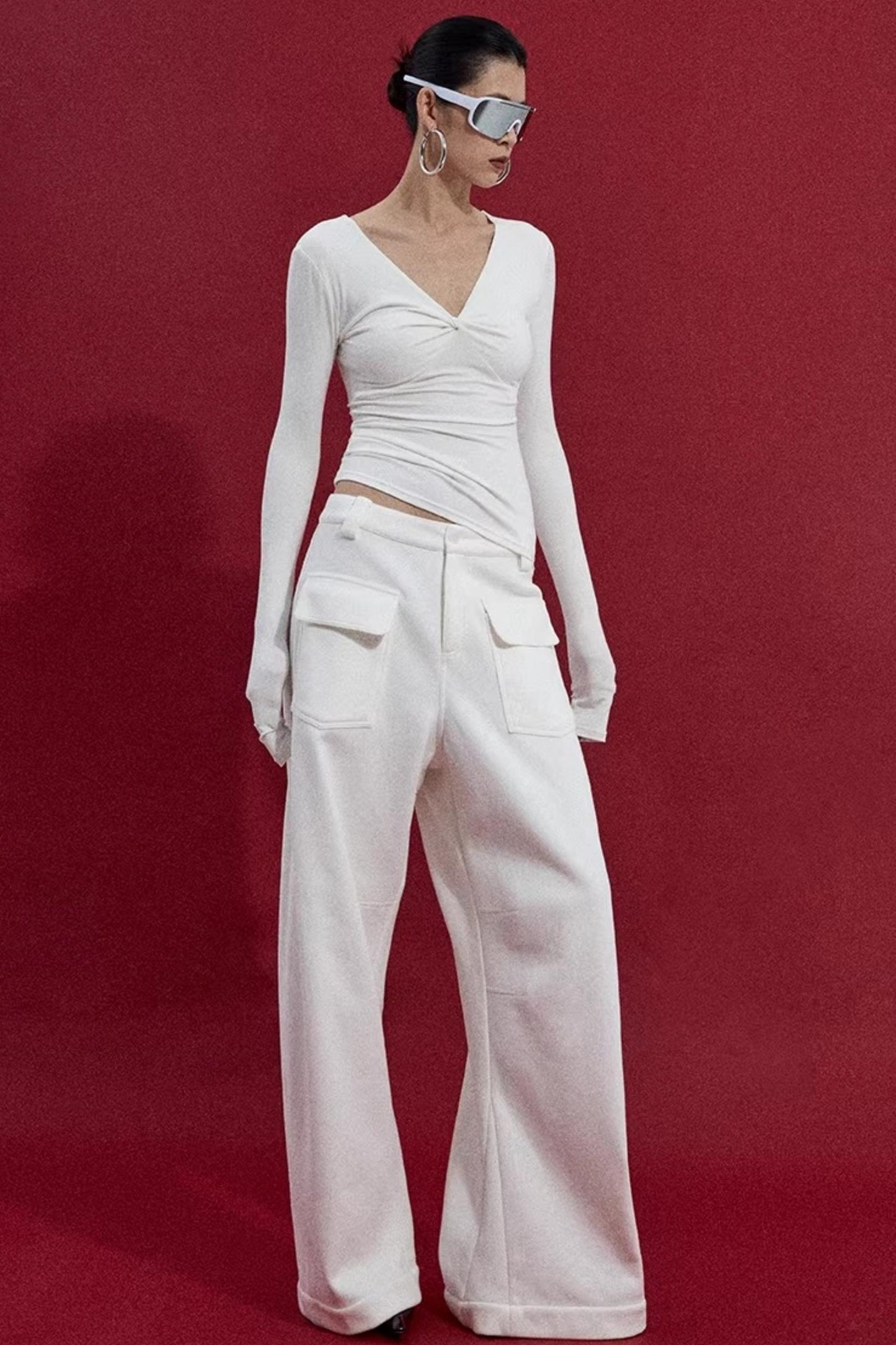 Warm Fleece Wide-Leg Pants