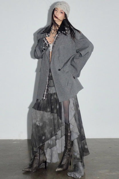 Forest Chiffon Ruffle Skirt