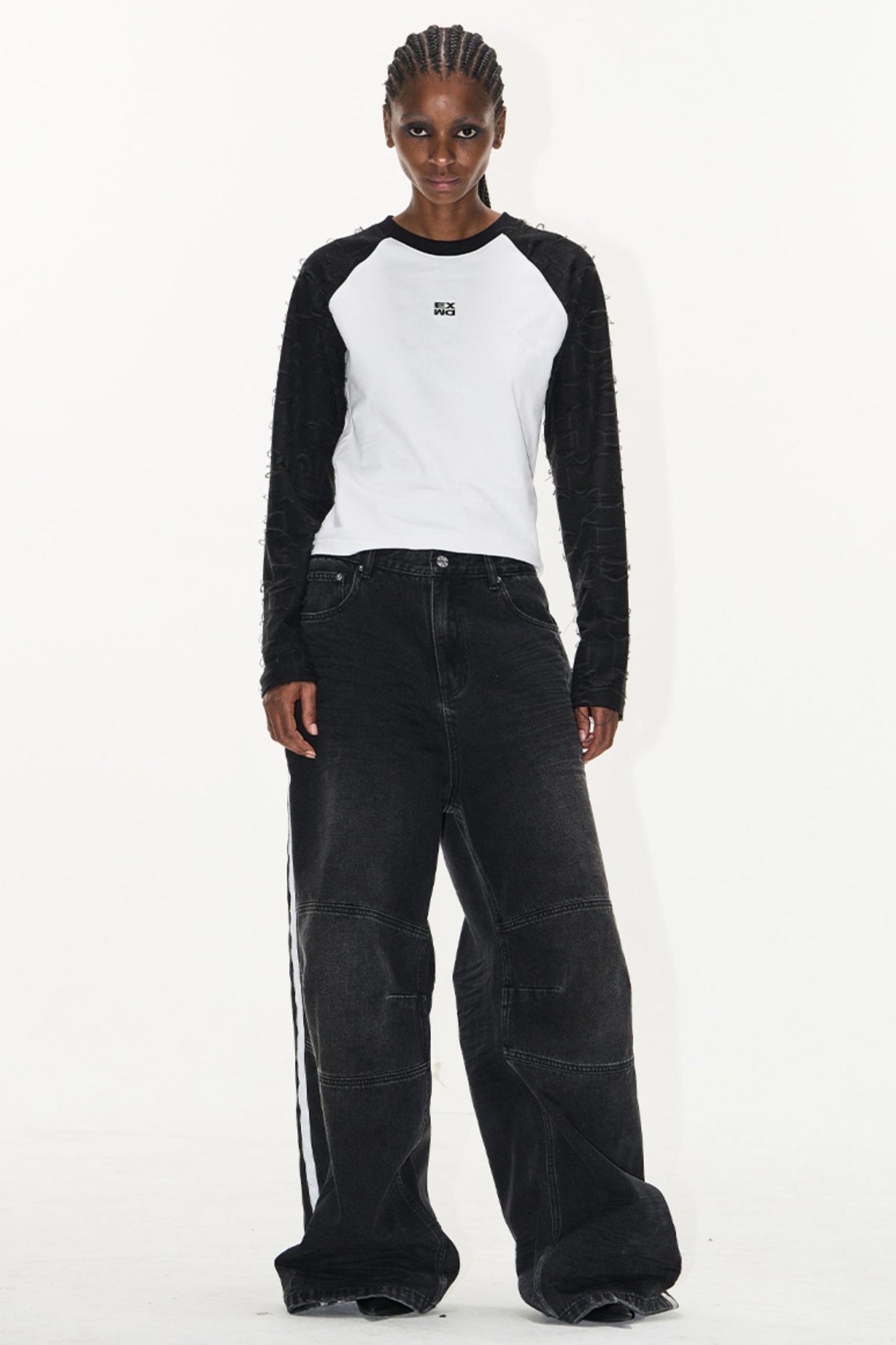 Relaxed Color-Block Jeans