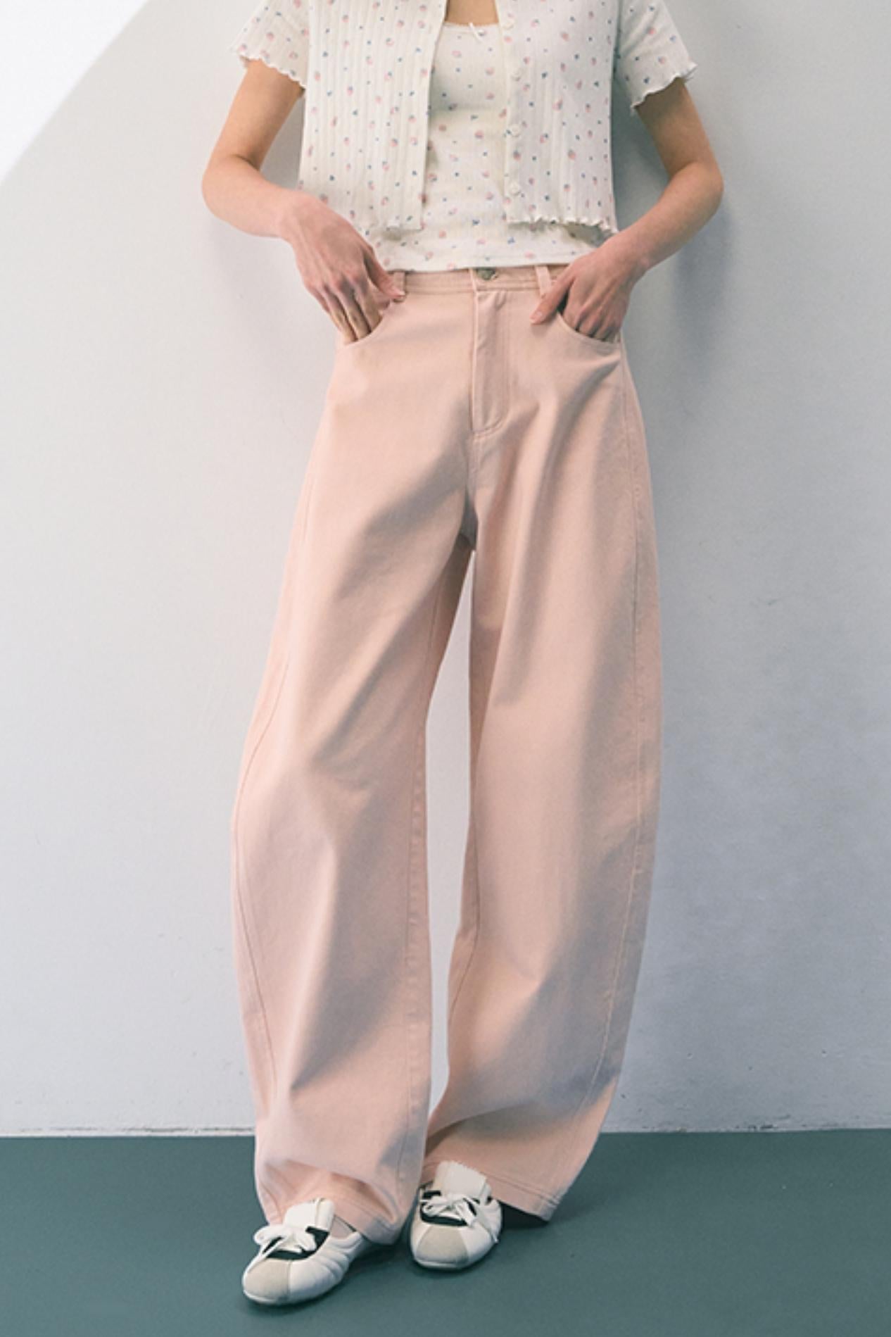 Pink Straight Leg Trousers