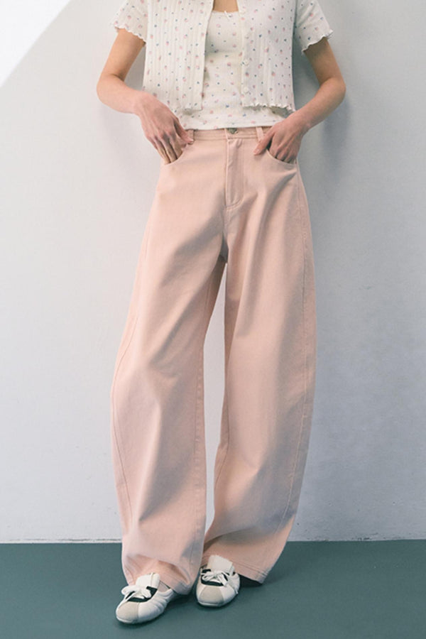 Pink Straight Leg Trousers