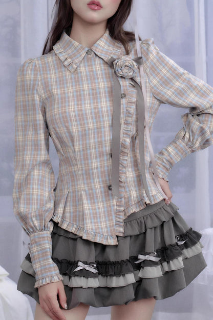 Rose Garden Girl Plaid Shirt