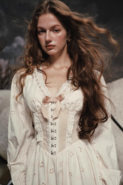 Lacemade V-Neck Denim Dress