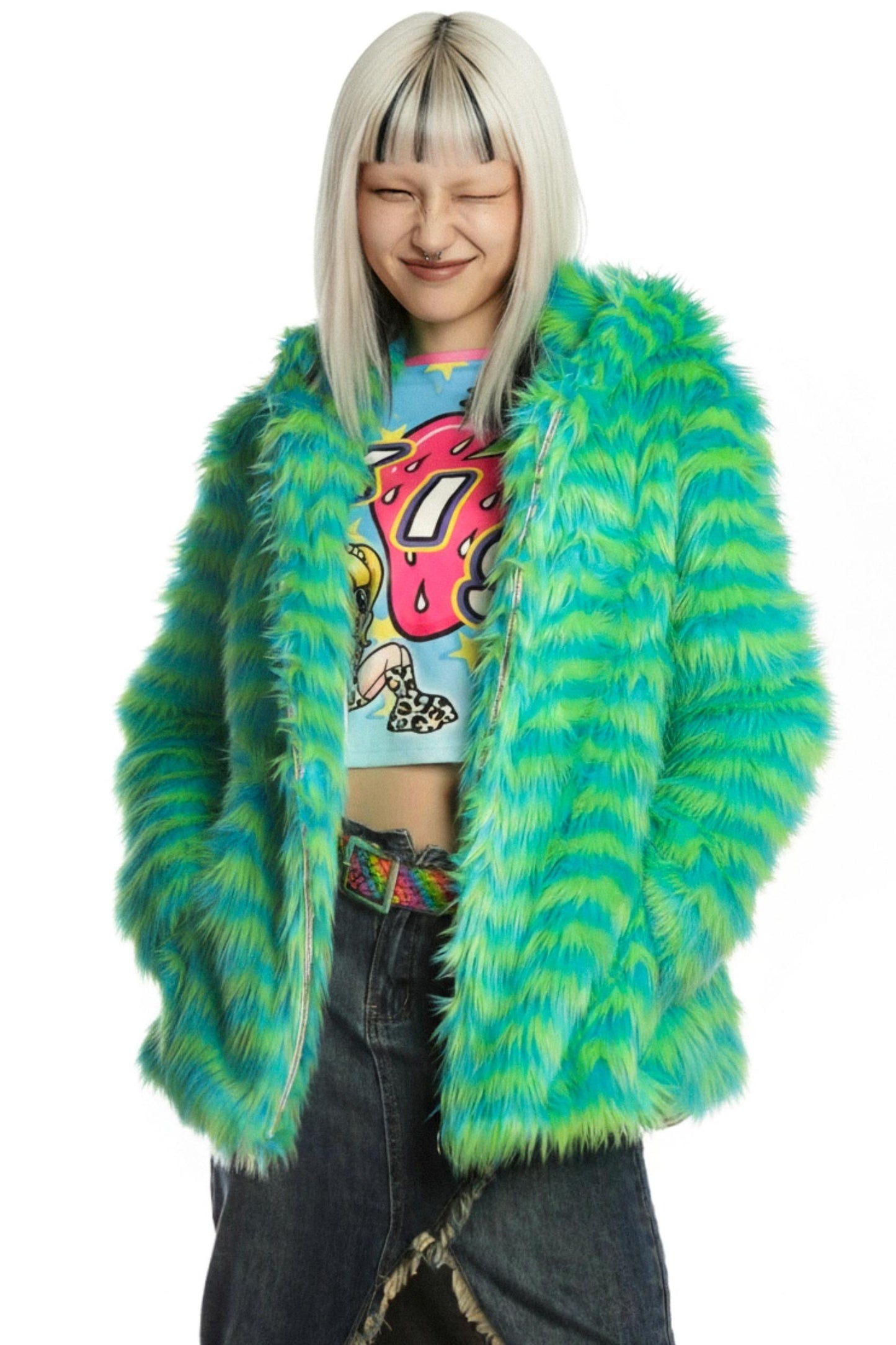 Green Fur Hooded Jacket