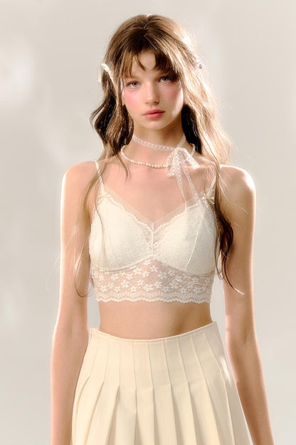 Lace Belt Suspender Bra