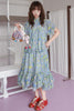 Karierter Halbrock mit Blumenmuster