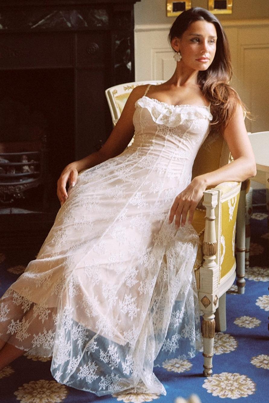 Slimming White Long Dress