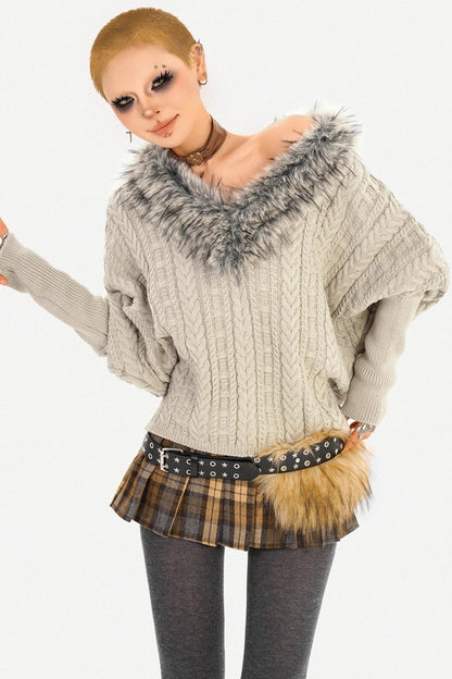 Fair Isle Off-Shoulder Sweater