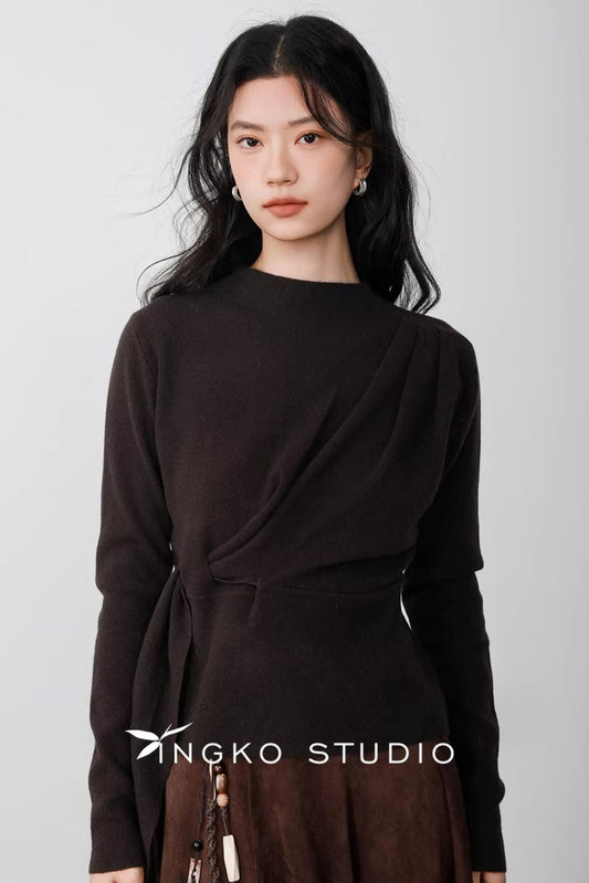 Chestnut Brown Deconstructed Sweater