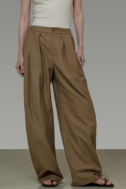 Draped Wide-Leg Pants