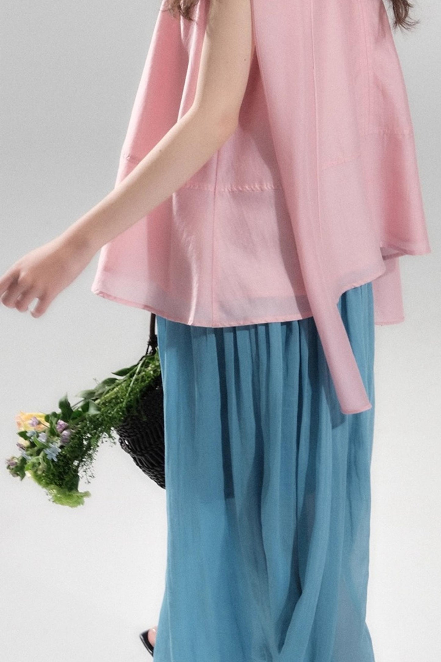 Sea Glass Tencel Ruffle Crop Dress Set-Up