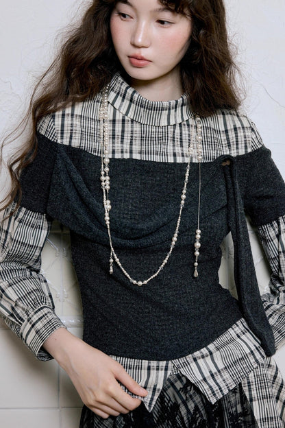 Irregular High Collar Sweater Tops