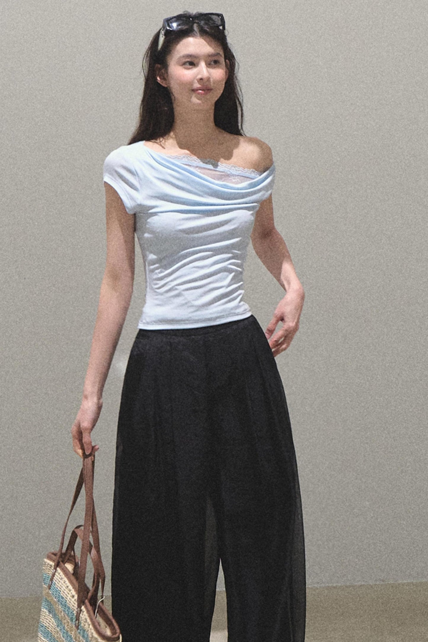 Pearlescent Wide Leg Trousers