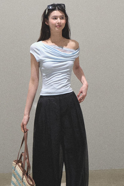 Pearlescent Wide Leg Trousers