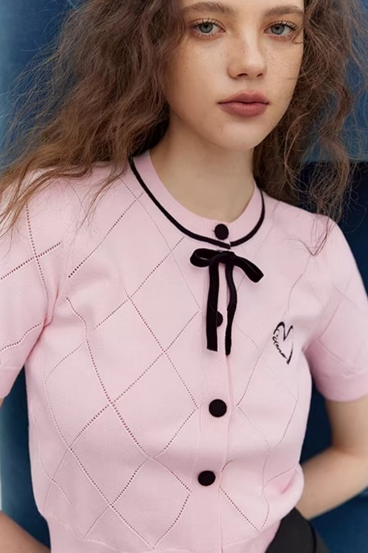 Pink Heart Knit Cardigan