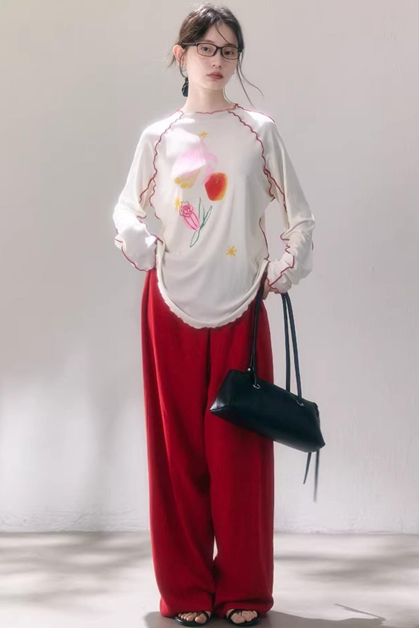 Linen Blend Wide-Leg Pants