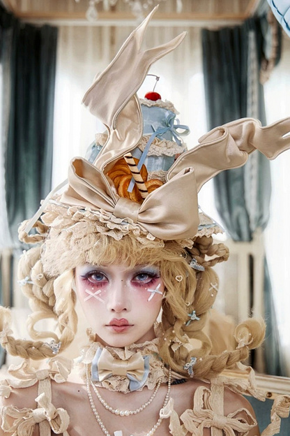Chapeau crème vintage rococo