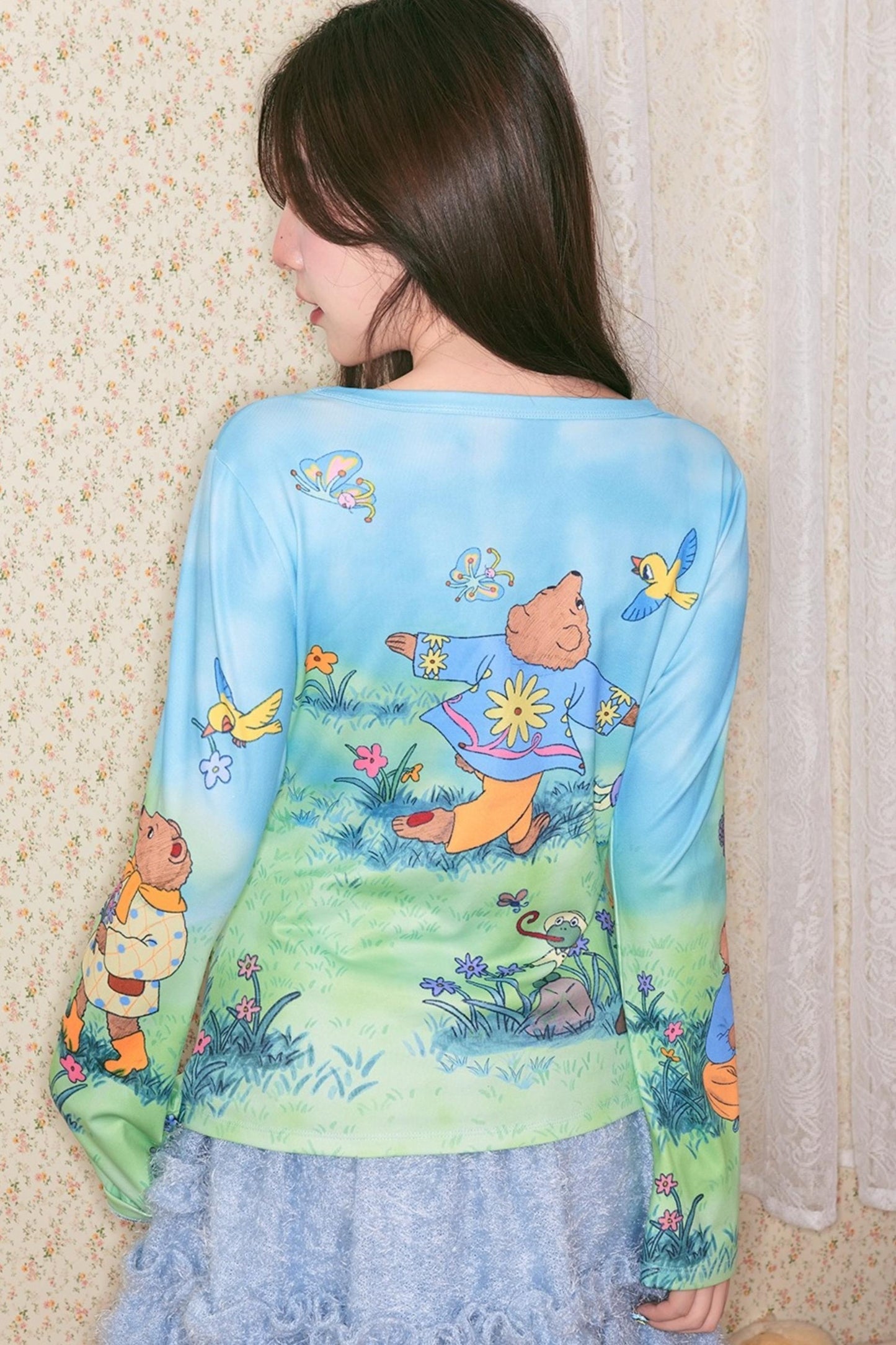 Diamond Heart Long Sleeve Top