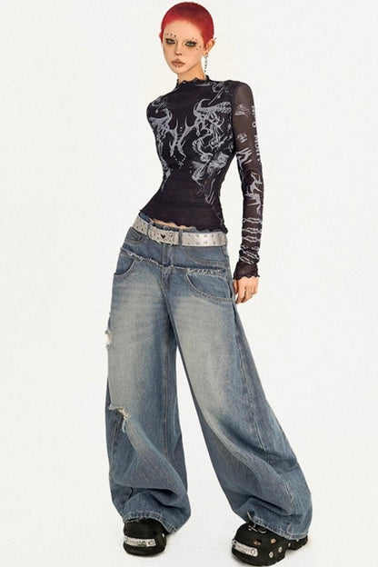 Spice Girl Mesh Long Sleeve Top