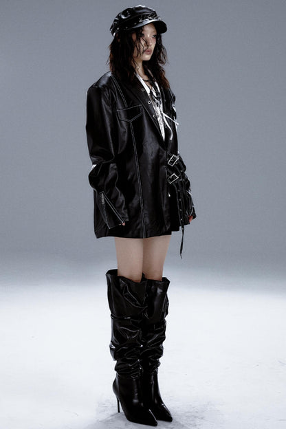 Dark Punk Leather Jacket