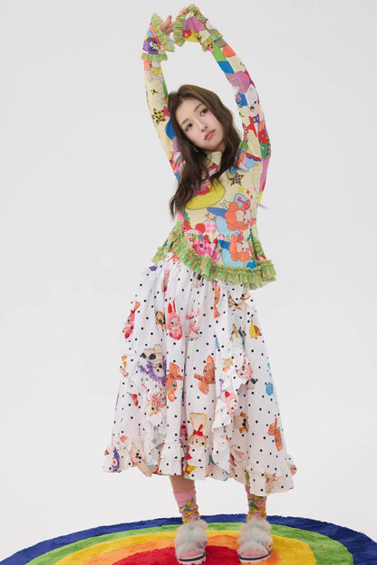 Two-Tone Lace Trim Top