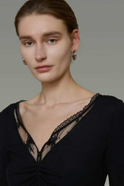 Unspoken Ruched Knit Sweater