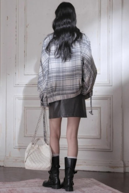 Snow Plaid Wool Tweed Jacket Set-Up