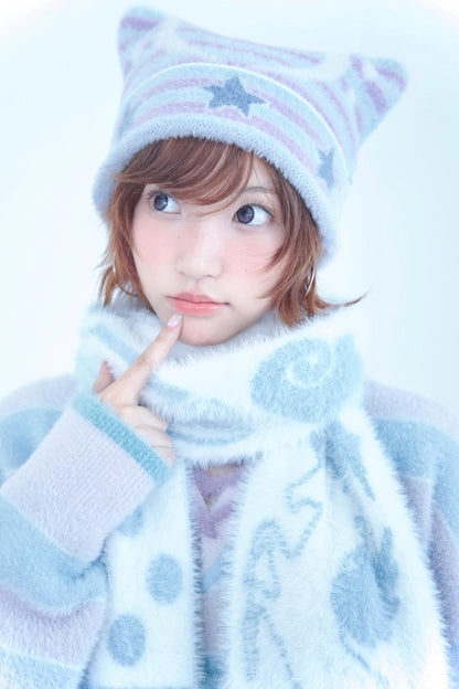 Millennium Dream Jacquard Music Star Cat Ear Hat