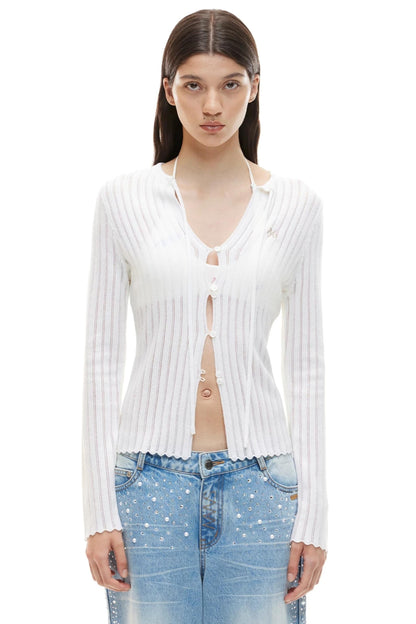 Sheep Wool Ribbon Knit Top