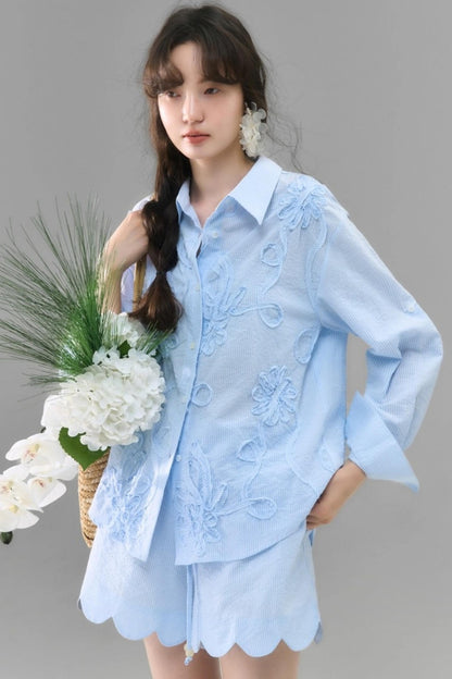 Flower Vine Long Sleeve Shirt Set-Up