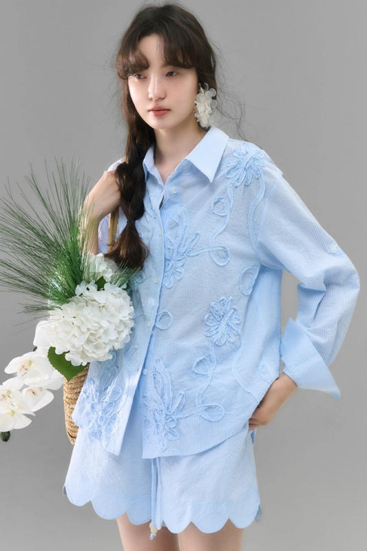 Flower Vine Long Sleeve Shirt Set-Up