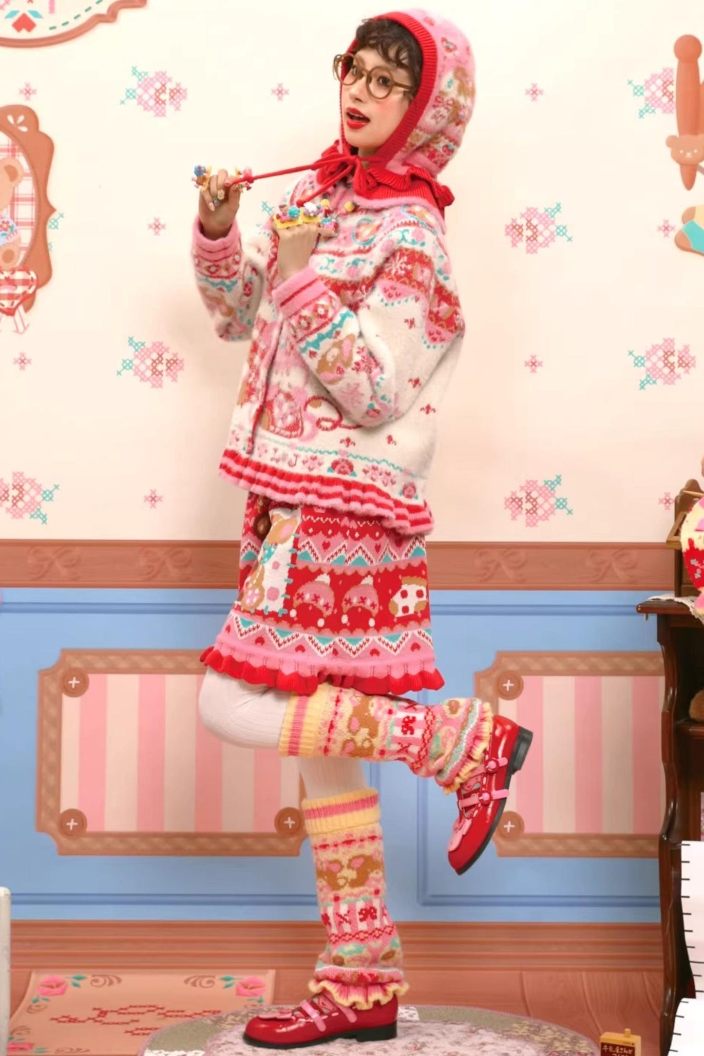 Pink Rabbit Faux Fur Beret