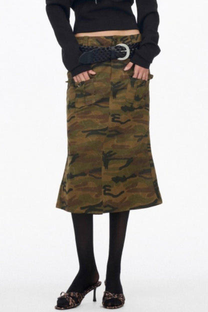 Vintage Camouflage Mermaid Skirt