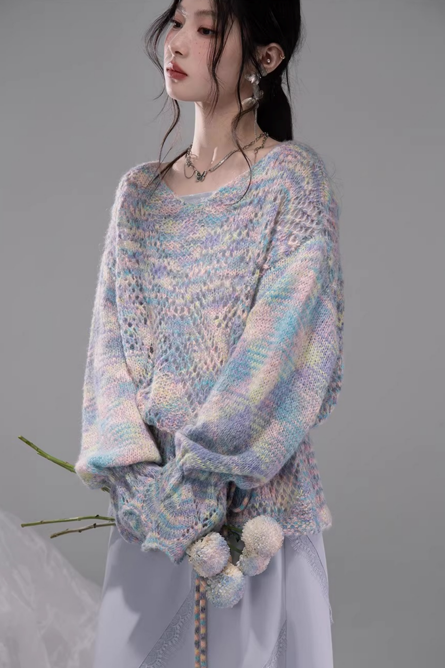 Floral Mist Mohair Sweater Set
