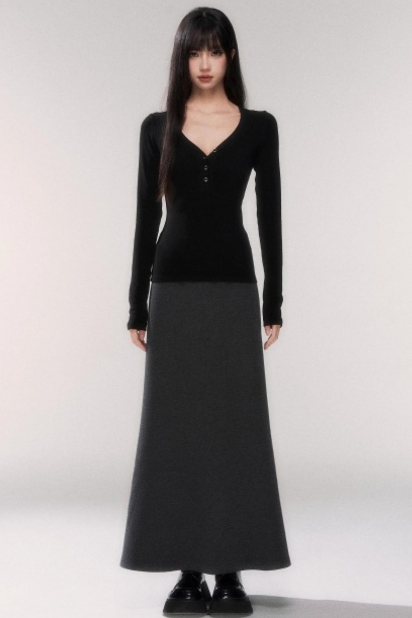 Thick Wool A-Line Skirt