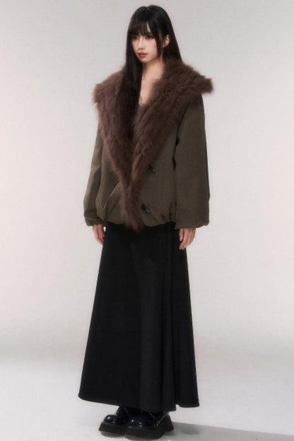 Thick Wool A-Line Skirt