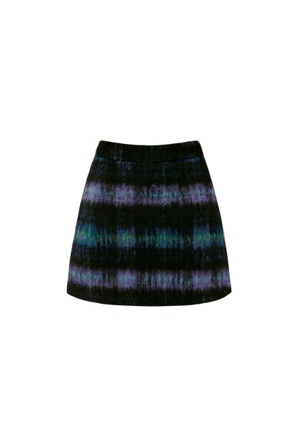 Blue Plaid Short Skirt Set-Up