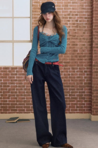 Winter Simple Straight Fleece Jeans