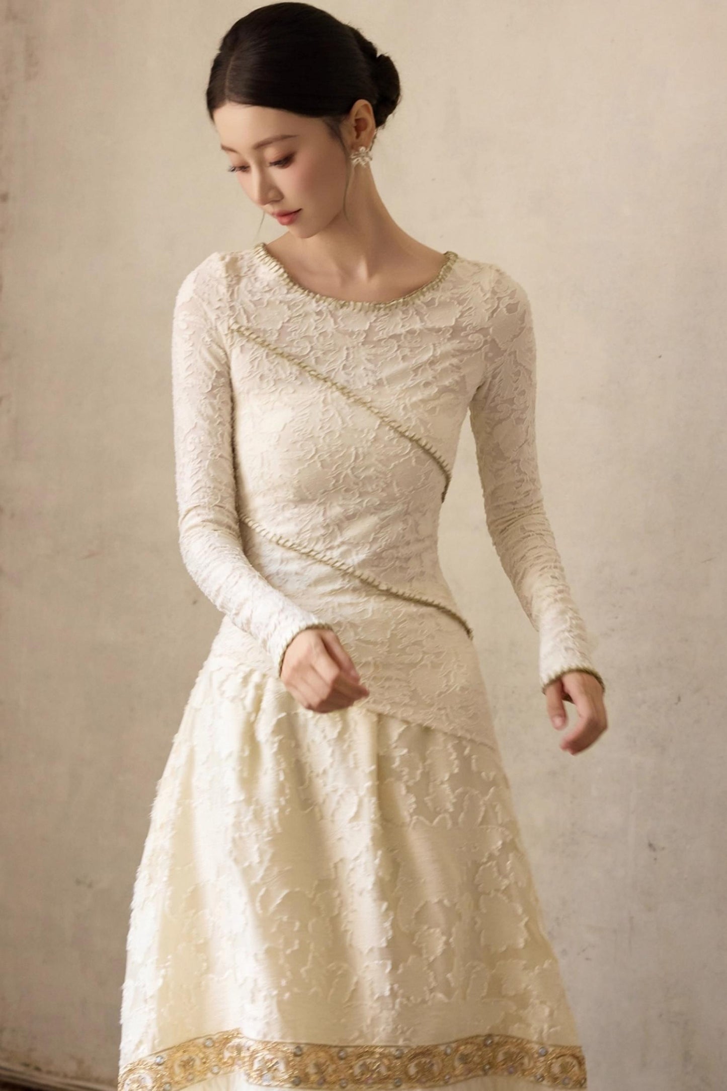 Slim Jacquard Knit Base Layer Top